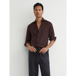 REISS Ruban Linen Cutaway-Collar Regular-Fit Shirt